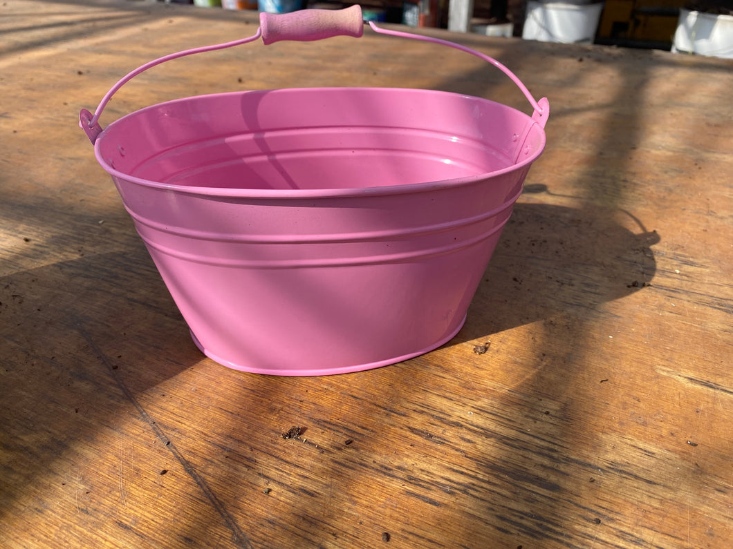 Mini planter tin pink