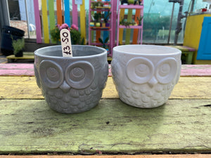Ceramic Pot Owls